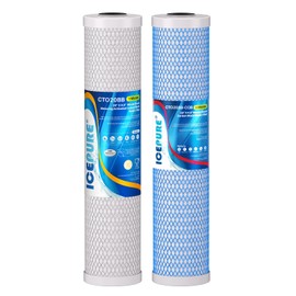 ICEPURE 4.5"x 20" Whole House Water Filter High Capacity Combo Set, Carbon Block Cartridge and Upgraded Activated Carbon Lead Removal Filter Replacement for 20 Inch Water Filter System, Pack of 1