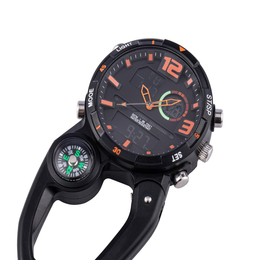 ZOVEDAIUG Clip On Digital Carabiner Watch Backpack Belt Waterproof Shockproof Pocket Clip-on Watch for Outdoor Sports (Style03)