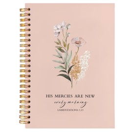 BearCake Orange Bible Christian Journals Floral Notebooks for Women Note Taking,Prayer Journal for Women, His Mercies are New Every Morning,Bible Study Journal for Women 5.5x8.3