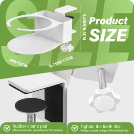 2-in-1 Universal Desk Accessories&Kinderwagen Kubehör, Geeignet Für Getränkehalter Kinderwagen, Flaschenhalter Fahrrad, Kompatibel Mit Milchflaschen, Getränken, Kaffeetassen (Weiß)