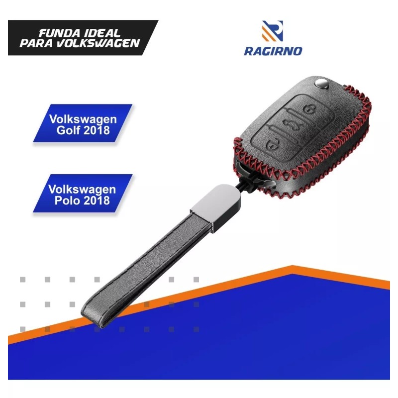 Ragirno Funda Llave Piel Compatible Con Vw Polo Golf Jetta
