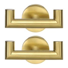 HARFINGTON 2Pcs Suction Cup Hooks 50mm / 1.97" Stainless Steel Shower Towel Holder for Hanging up to 11 lbs Bathroom Kitchen Glass Door Mirror Tile Loofah Towel Coat Bat, Black