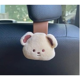 JBD EMPIRE Plush Bear Headrest or Car Seat Hooks Cute Bear Hook for Handbag Purse Bags/Trash Bags Hanging (Brown Hook)