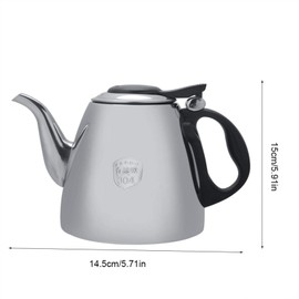 Stovetop Teapot 1.2L/1.5L Stainless Steel Stove-top Teapot Tea Coffee Pot Kettle Heat Resistant Handle Tea Pot for Stovetop(1.5L)