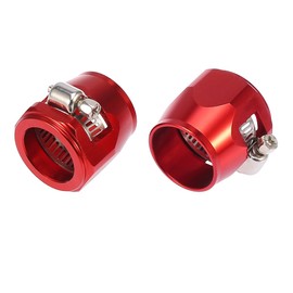 X AUTOHAUX AN12 Car Hose Finisher Clamp End Finisher Clamp Waterline Clip Hex Rubber with Screw Band Adapter Fittings 2 Pack Red