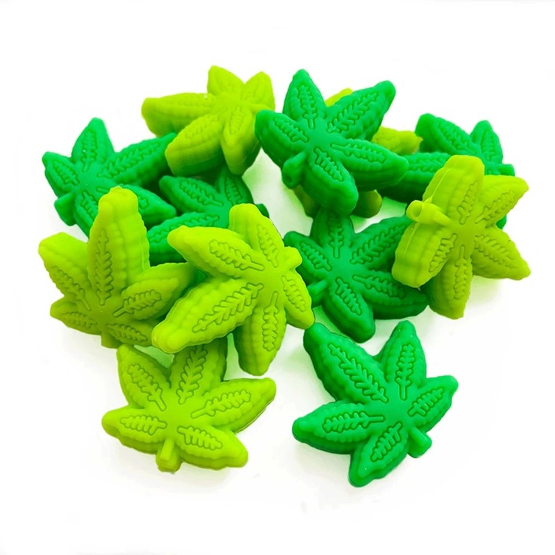 10PCS Maple Leaf Silicone Beads - Colorful Bulk Spacer Focal