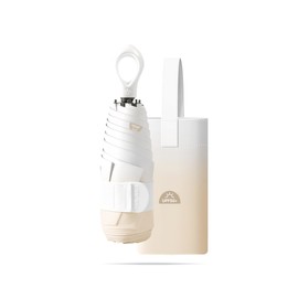 EKUW Mini Compact Folding Travel Umbrella with Ring Handle and Storage bag/Gradient Color/6 * 2Ribs/UV Protection/Sun Rain/Lightweight Small/Handbag/Teflon Coating/Women Kids