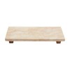 Mud Pie Large Travertine Footed Tray; 4" x 11"