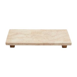 Mud Pie Large Travertine Footed Tray; 4" x 11"
