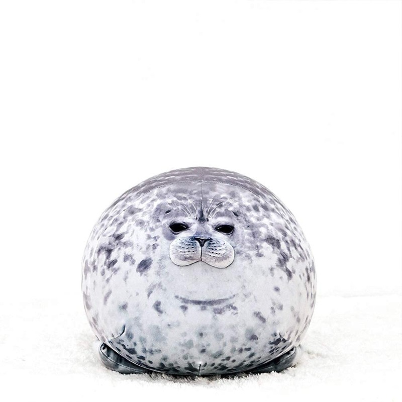 RUNYA Blob Seal Pillow Cute Chubby Seal Plush Toy Stuffed
