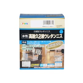 Asahipen Paints, Paints, Water-based, Durable, 2-Part Urethane Varnish, 10.6 oz (300 g) Set, Matte Clear, Water-based, Low Odor, Matte, Strong Coating Film, Heat Resistant, Abrasion Resistant, Sick