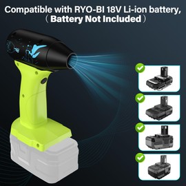 TPDL Mini Portable Handheld Blower Turbo Jet Fan, Use for Ryobi 18V Battery Wireless High Speed Turbo Fan, for Computer Key Board Cleaning,Hair Drying,Camping,Outdoors,Car Cleaning(No Battery)