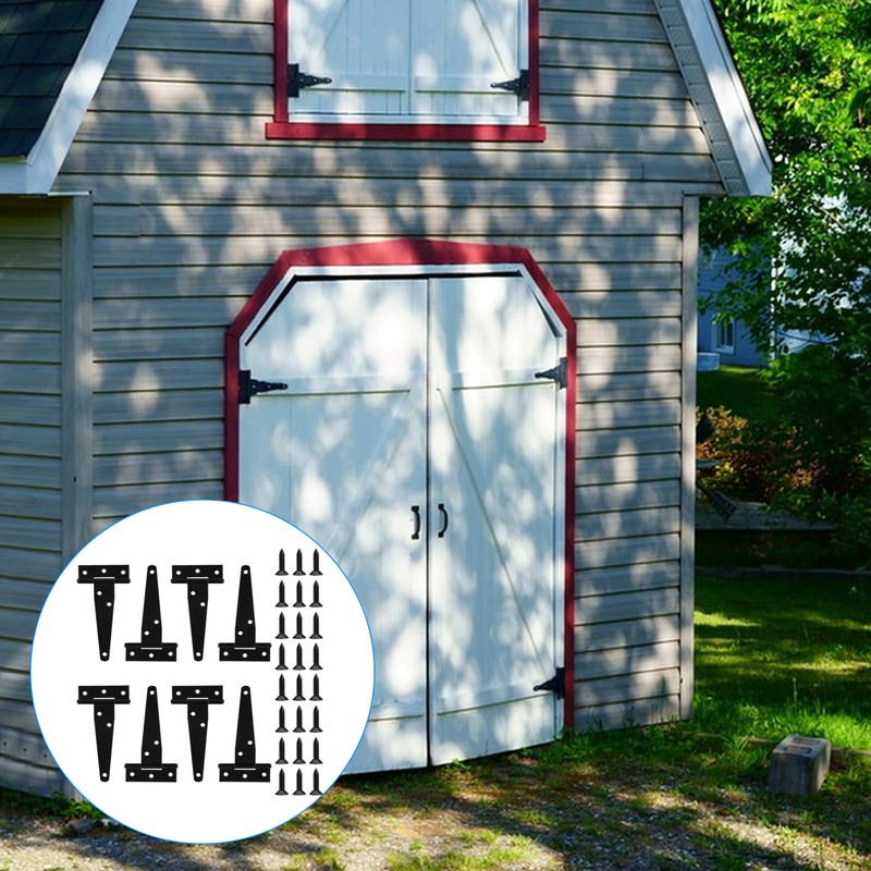 12-Pack Heavy Duty 4" T-Strap Gate Hinges for Outdoor Doors,