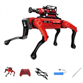 LinkBest 8021 Robot Dog,AI Mechanical Dog with Voice Interaction, Remote Control, Spray Function, Programmable Robot with Mechanical Arm for Fire Fighting, Music Dance STEM Toy for Kids