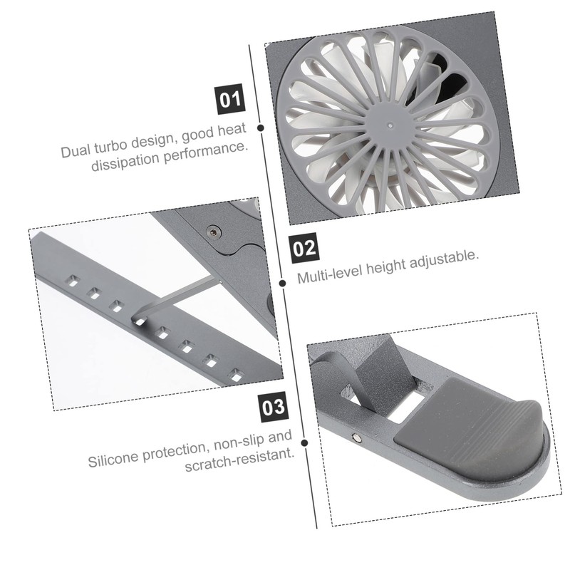 Mobestech Detachable Aluminum Laptop Cooling Pad 8 Gear Height Adjustment