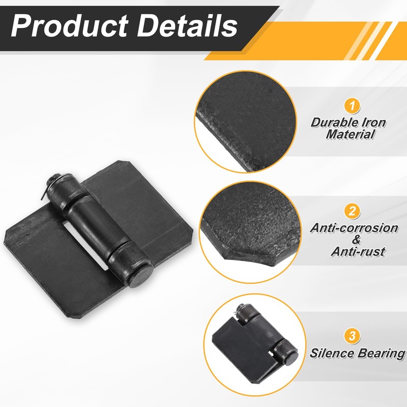 uxcell 4 Pack Heavy Duty Weldable Hinges, 2.76" x 3.74"