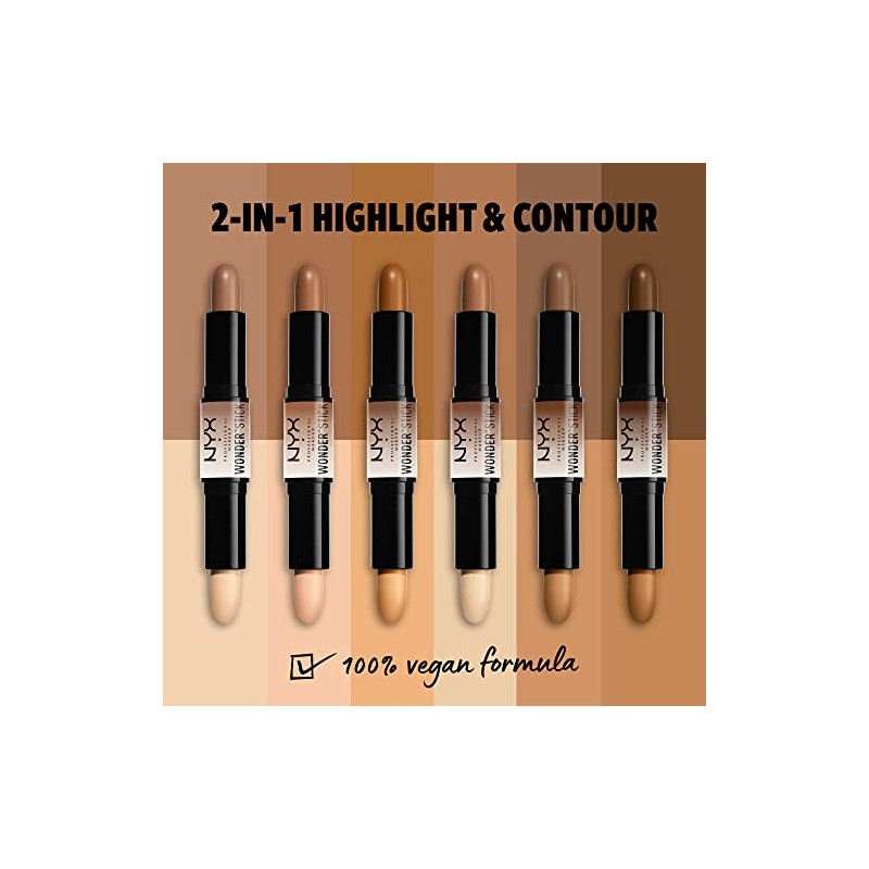 Corrector dúo, Wonder Stick, Nyx Professional Makeup, Tono Medium, 8g
