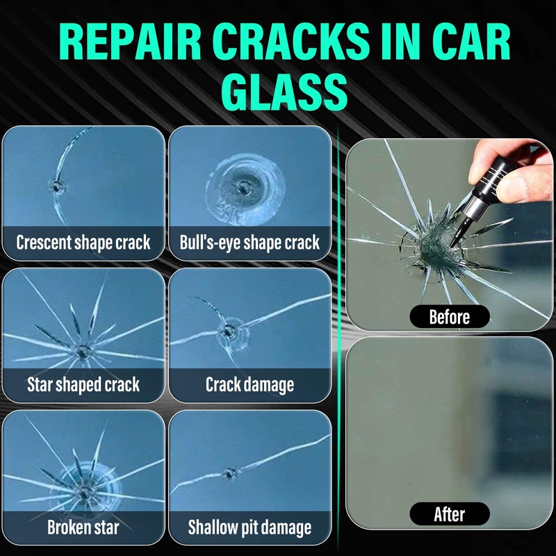 2pcs Windshield Crack Repair Kit, 2026 Upgraded Car Windshield Cracks