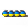 Ukraine Flag Tire Valve Stem Caps - Black Aluminum -