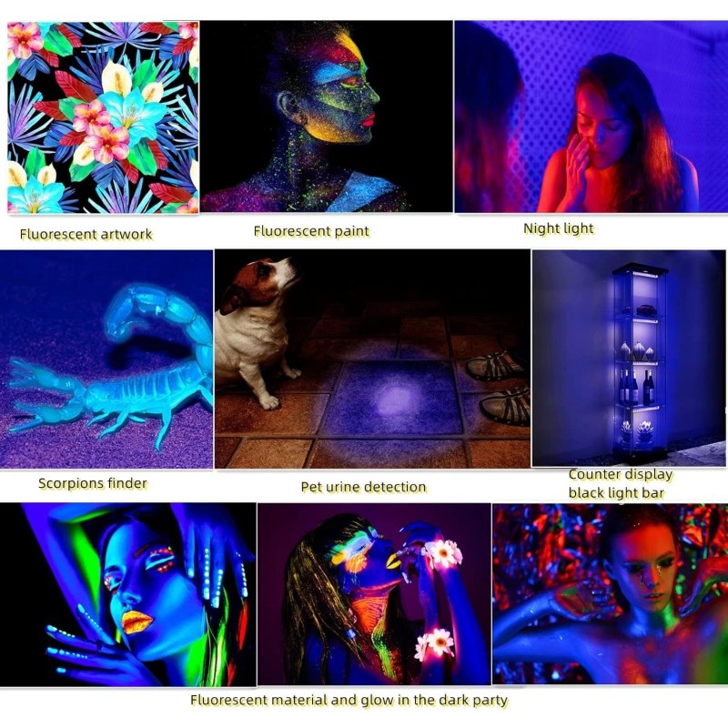 THLIFURE Black Light Bar 10W 1ft LED Blacklight for 2