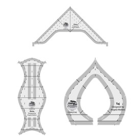 Creative Grids - Juego de 3 herramientas para acolchar a máquina, Taj, Elvira, Chevy - Diseñado por Angela Walters