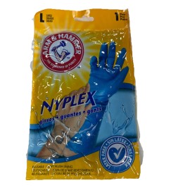 Arm & Hammer AH-1268 Nyplex Vinyl Cleaning Gloves Large Blue 12 pair
