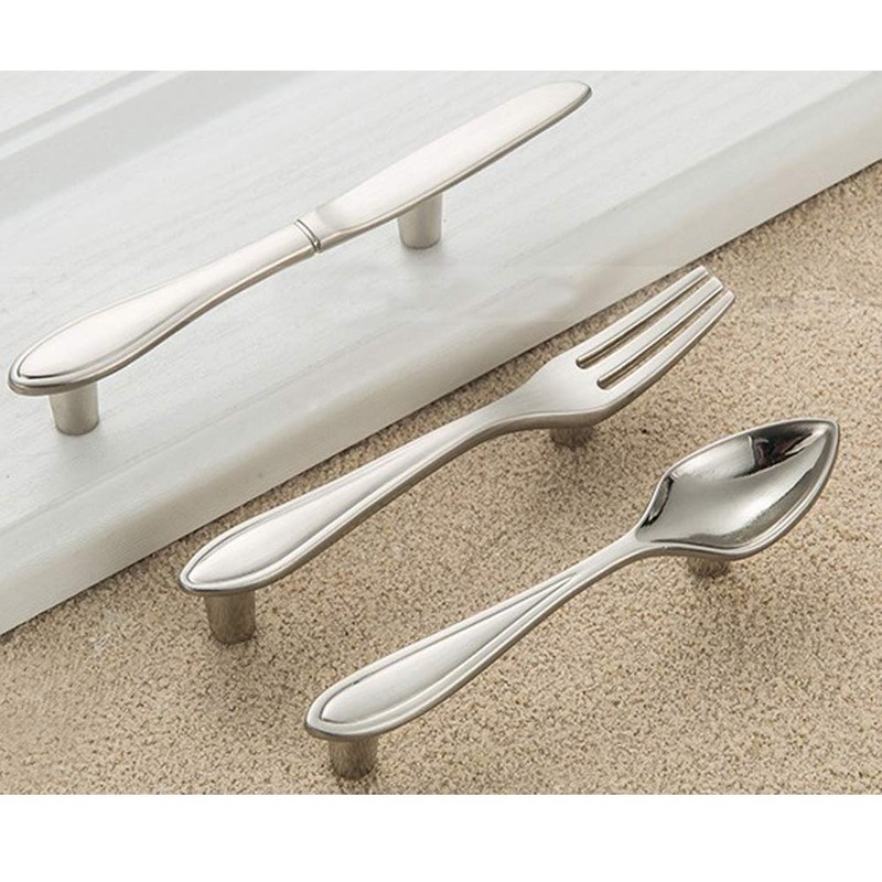 CENGOOD 3-Pack Cabinet Pulls Spoon Knife Fork Shape Door Handles