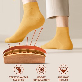 Willdo Dual Foot Massager Roller-Heal Foot Spur Arch Pain, Stress Relieve Plantar Fasciitis, Healthy Relax Wooden Tool Care Massage (Light Brown)