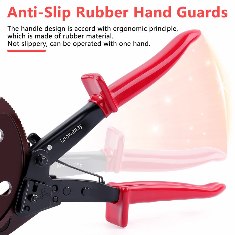 Knoweasy Cable Cutter and Ratchet Wire Cutter - Cuts Through