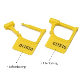 WUBAO Tampere Evident Disposable Lock Plastic Security Padlock Seals Number Safety Control Self-Locking Plastic Luggage (Yellow)