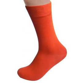 Rambutan Men's Space Collection Rayon made from Bamboo Seamless Dress Socks US 8.5-12.5 Multi Color (Orange)