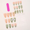 3D French Tip Press on Nails Medium Almond Fake Nails