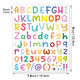 12 Sheets Multi-colored Alphabet Stickers 980 Vinyl Alphabet Stickers Boldface Cartoon Handwriting Stickers Self Adhesive Vinyl Letters Number and Alphabet Stickers Alphabet Decals for Mailbox Window