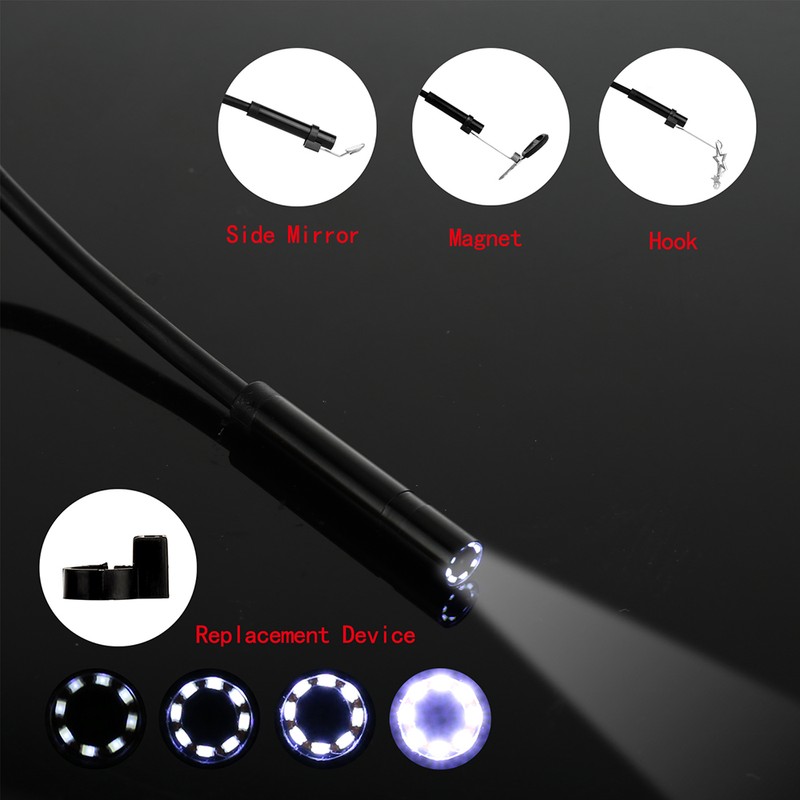 Industrial Endoscope Borescope Inspection Camera Built-in 8pcs LEDs 8mm Lens