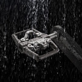 CXWXC Mountain Bike Pedals Compatible with Shimano SPD Cleats - Dual Sided Plat & Clip Pedal, 9/16” Bicycle Platform and Clipless Pedals for Road, MTB, and Hybrid Bikes (Titanium)