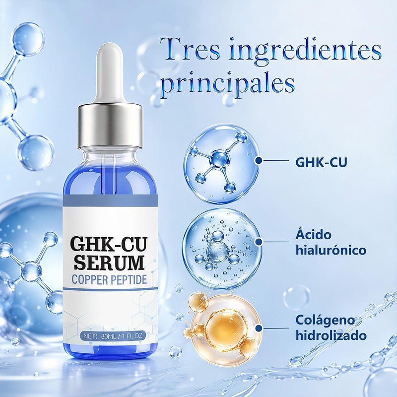 2pcs Sérum Facial de Péptido de Cobre，Reafirmante y revitalizante