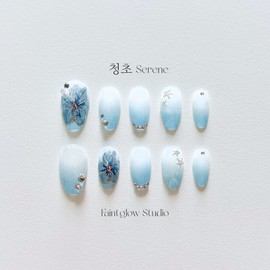 [Neat Serene] Handmade nail tips - Stiletto / [청초 Serene] 수제네일팁 - 스틸레토