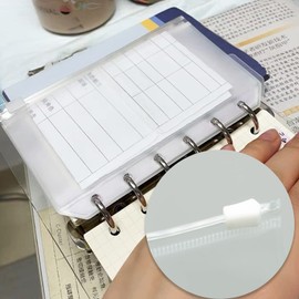 6 Pcs A6 Plastic Zipper Budget Binder Pockets,A6 Size 6Hole Plastic Binder Zipper Folders Waterproof Loose Leaf Bags Notebook Documents,Photo,Bills Organizer Money Cash Envelope Punch Wallet Organiser