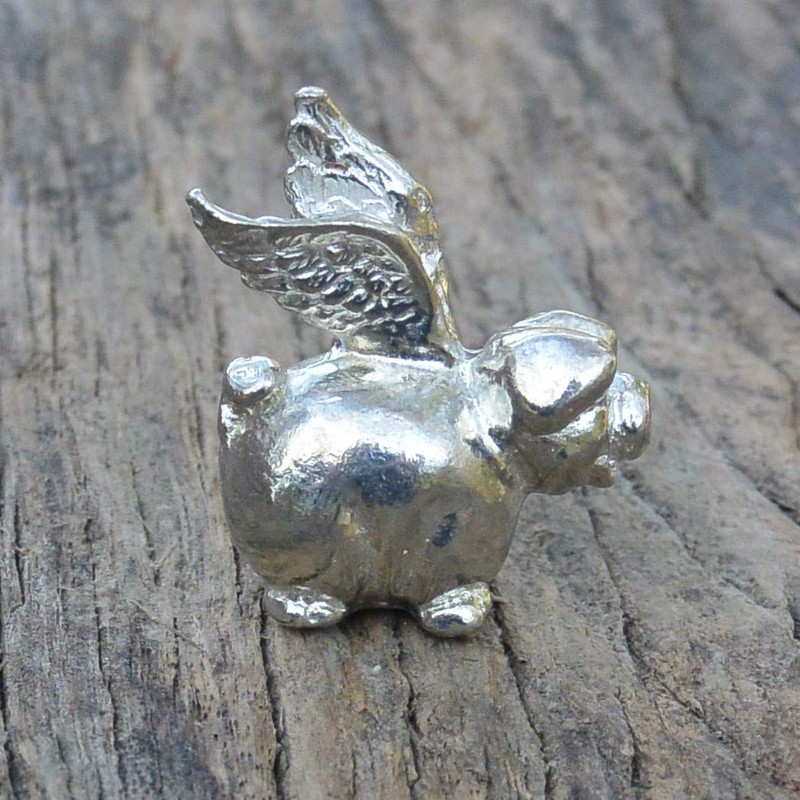 Flying Pig Figurine, Pigs Might Fly, Flying Pig Gifts, Handcast