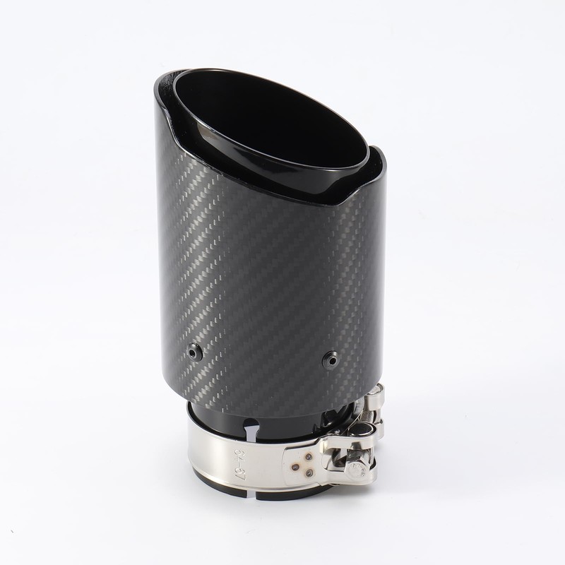 Carbon Fiber Exhaust Tip 2.5 Inlet 3.5 Outlet Gloss Black