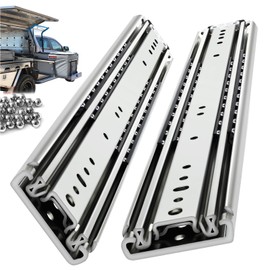 VAGUDE Heavy Duty Drawer Slides 12 14 16 18 20 22 24 26 28 30 32 34 36 40 44 48 52 56 60 Inch 390 Lbs Side Mount Full Extension Ball Bearing Rails Rail Tool Box Runner -W:76mm, 36 Inch