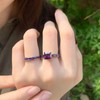 SHELOVES Black Gold Plated Purple Amethyst Princess CZ Womens Wedding