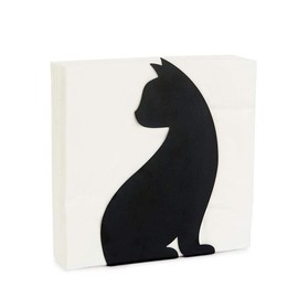 balvi Napkin Holder Feline Colour Black Suitable for Various Sizes and Shapes Made of Metal