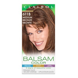 Clairol Balsam Permanent Hair Dye, 611B Medium Bronze Brown Hair Color, Pack of 1