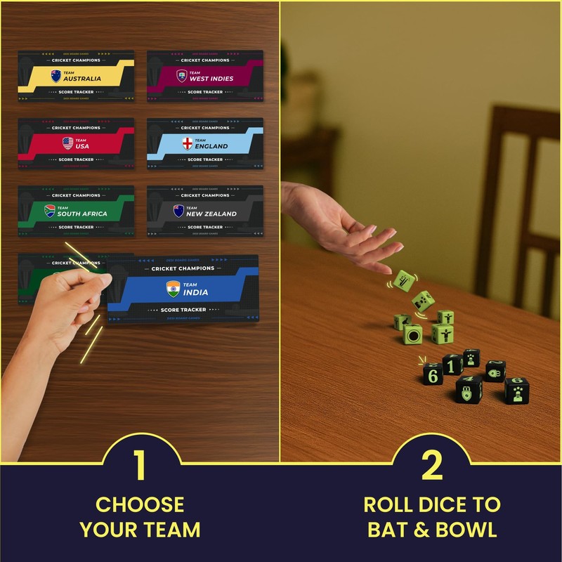 DESI BOARD GAMES Cricket Champions Boardgame | Light Strategy Dice