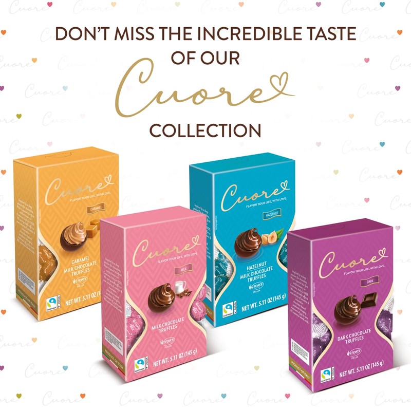Witor's Chocolates, Cuore Chocolate Truffles with Creamy Filling, Italian Truffles,