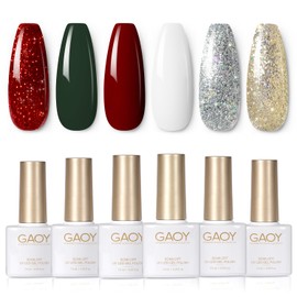 GAOY Red Christmas Gel Nail Polish Set and 60g Solid Builder Gel for Nails