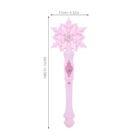 JOINPAYA Snowflake Princess Wand Set for Kids Girls: LED Light Up Wand Crown Necklace Earrings Set for Birthday Party Cosplay Without Batteries, Pink, 32.00X11.00X3.00cm