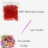 DasKid 600+ Red Loom Bands Refill Pack with Hook Tool