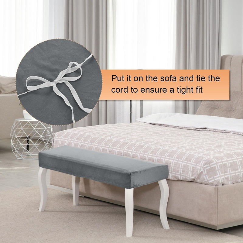 M METERXITY Dining Bench Cover,for 39.4 to 55" Length [Dark